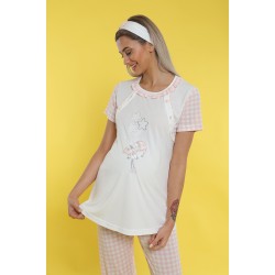 FLZ 24219 بيجاما حوامل - زهري