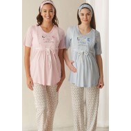 Haluk Bayram 3320 بيجاما حوامل - أزرق Haluk Bayram 3320 بيجاما حوامل - أزرق