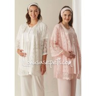 Haluk Bayram 3322 بيجاما حوامل 3 قطع - البودرة الوردي Haluk Bayram 3322 بيجاما حوامل 3 قطع - البودرة الوردي