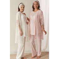 Haluk Bayram 3325 بيجاما حوامل 3 قطع - أزرق Haluk Bayram 3325 بيجاما حوامل 3 قطع - أزرق