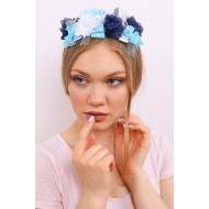 Lht 445 تاج نمط ورد حوامل لون أزرق Lht 445 تاج نمط ورد حوامل لون أزرق