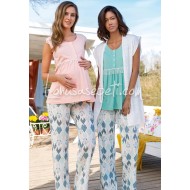 Yeni Pearl 1292 بيجاما حوامل 3 قطع - النعناع الأخضر Yeni Pearl 1292 بيجاما حوامل 3 قطع - النعناع الأخضر
