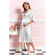 Aqua 19637 روب حوامل ساتان بيج  - سكري