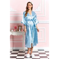 Aqua 19638 روب حوامل الساتان الأزرق  - أزرق Aqua 19638 روب حوامل الساتان الأزرق  - أزرق