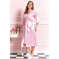 Aqua 19638 روب حوامل الساتان زهري  - زهري Aqua 19638 روب حوامل الساتان زهري  - زهري