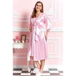 Aqua 19638 روب حوامل الساتان زهري  - زهري