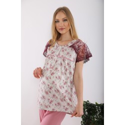 Artış 6212g بيجاما حوامل زهرة التوت الفضي - وردي جاف Artış 6212g بيجاما حوامل زهرة التوت الفضي - وردي جاف