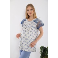 Artış 6212m بيجاما حوامل أزرق زهرة التوت