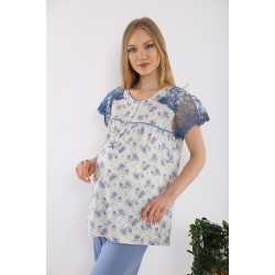 Artış 6212m بيجاما حوامل أزرق زهرة التوت Artış 6212m بيجاما حوامل أزرق زهرة التوت