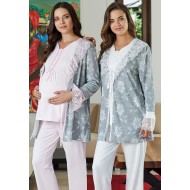 Bone 4627 بيجاما حوامل جاكار - زهري