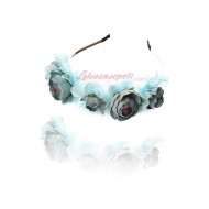 Lht 3092 تاج حوامل نمط ورد لون أزرق Lht 3092 تاج حوامل نمط ورد لون أزرق