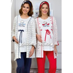 Haluk Bayram 3106 بيجاما حوامل منسوجة - الأزرق الداكن Haluk Bayram 3106 بيجاما حوامل منسوجة - الأزرق الداكن