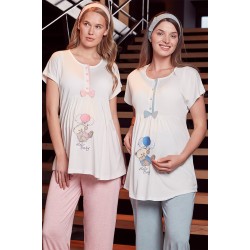 Haluk Bayram 3510 Hello Baby بيجاما حوامل  - أزرق Haluk Bayram 3510 Hello Baby بيجاما حوامل  - أزرق