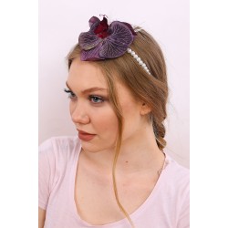 Lht 16059 تاج حوامل لون أرجواني اوركيد من الريش  Lht 16059 تاج حوامل لون أرجواني اوركيد من الريش