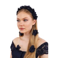 Lht 16067 تاج حوامل ازرق داكن نمط ورد  Lht 16067 تاج حوامل ازرق داكن نمط ورد