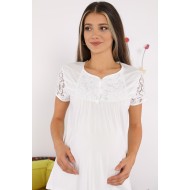 Marilyn 5644e بيجاما حوامل بيج فاتح ياقة نافدة  Marilyn 5644e بيجاما حوامل بيج فاتح ياقة نافدة