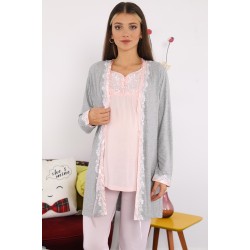 Marilyn 7069p بيجاما حوامل زهري رمادي  Marilyn 7069p بيجاما حوامل زهري رمادي