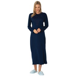 Mecit 1938m داكن روب حوامل ازرق قماش جوبير مرصع  Mecit 1938m داكن روب حوامل ازرق قماش جوبير مرصع