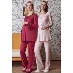 Mecit 5014pf بيجاما حوامل ياقة جوبير - فوشيا Mecit 5014pf بيجاما حوامل ياقة جوبير - فوشيا