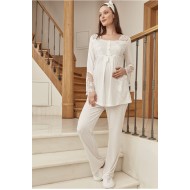 Mecit 5015e بيجاما حوامل بيج خافت - سكري Mecit 5015e بيجاما حوامل بيج خافت - سكري