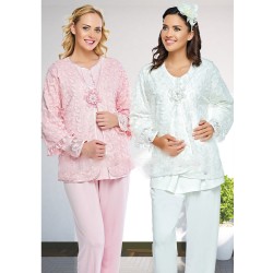 Emose 3810 قماش جوبير بيجاما حوامل  - أزرق Emose 3810 قماش جوبير بيجاما حوامل  - أزرق