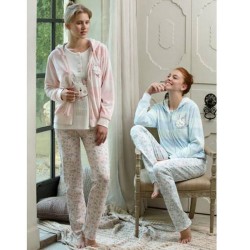 Feyza 3130 بيجاما حوامل مخمل  - زهري Feyza 3130 بيجاما حوامل مخمل  - زهري