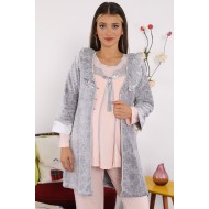 Tuba 6578 بيجاما فرو حوامل  - زهري Tuba 6578 بيجاما فرو حوامل  - زهري