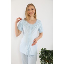 Tuba 8202m بيجاما حوامل أزرار أمامية أزرق Tuba 8202m بيجاما حوامل أزرار أمامية أزرق