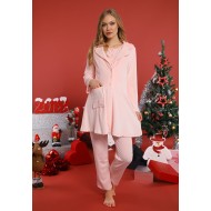 Tuba 8561 بيجاما حوامل مخملي زهري - زهري Tuba 8561 بيجاما حوامل مخملي زهري - زهري